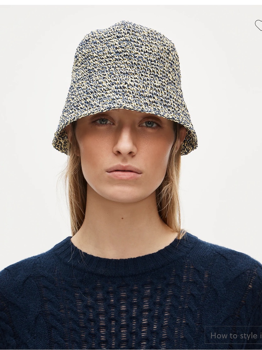 J.Crew Handcrocheted marled straw hat